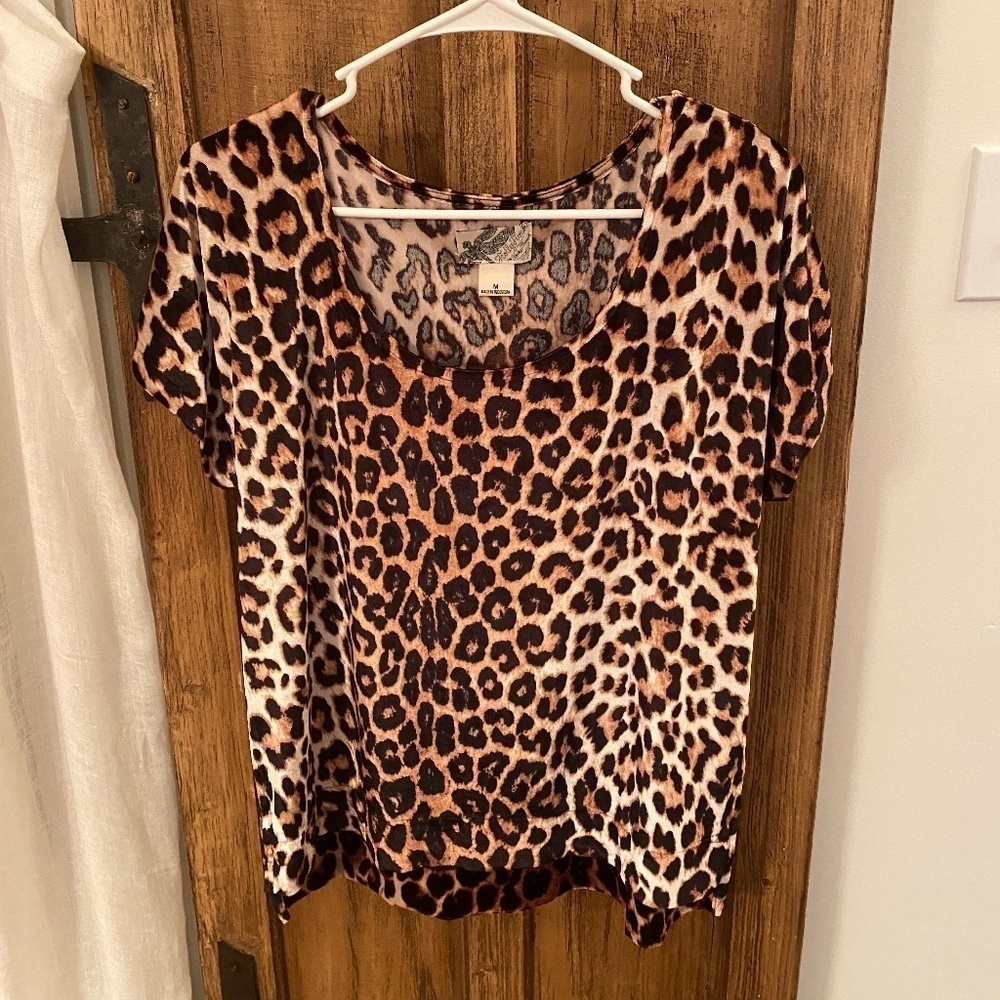 Holly Hock by Lucky Brand Cheetah Blouse Size M